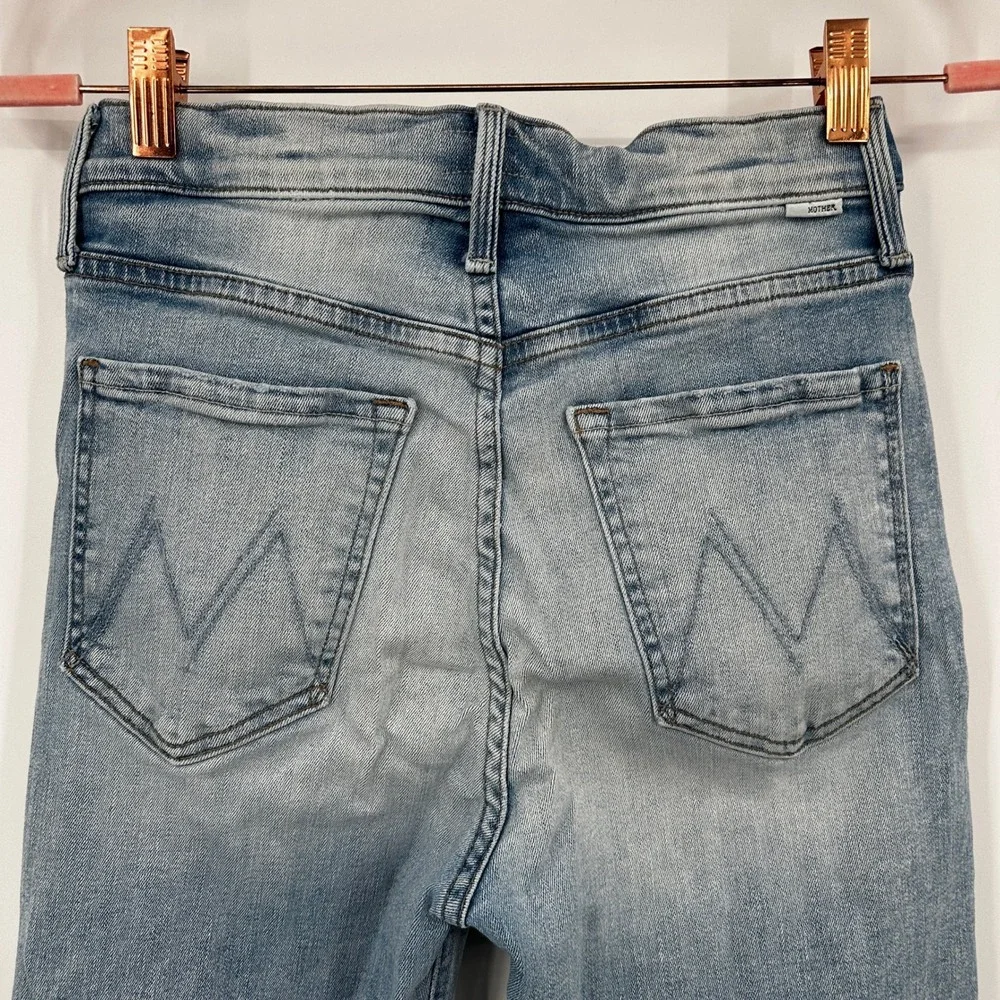 Mother The Tripper Cut Flowers High‎ Rise Distressed Straight Leg Ankle Jeans 26